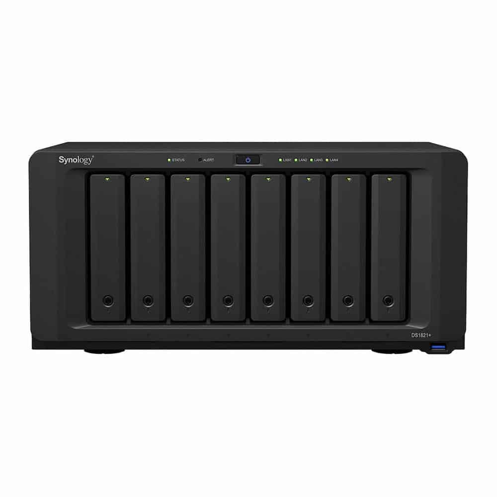 Synology DS1821+ 8 Bay Desktop NAS Enclosure 2.5"/3.5" HDD/SSD + 2x M.2 NVMe